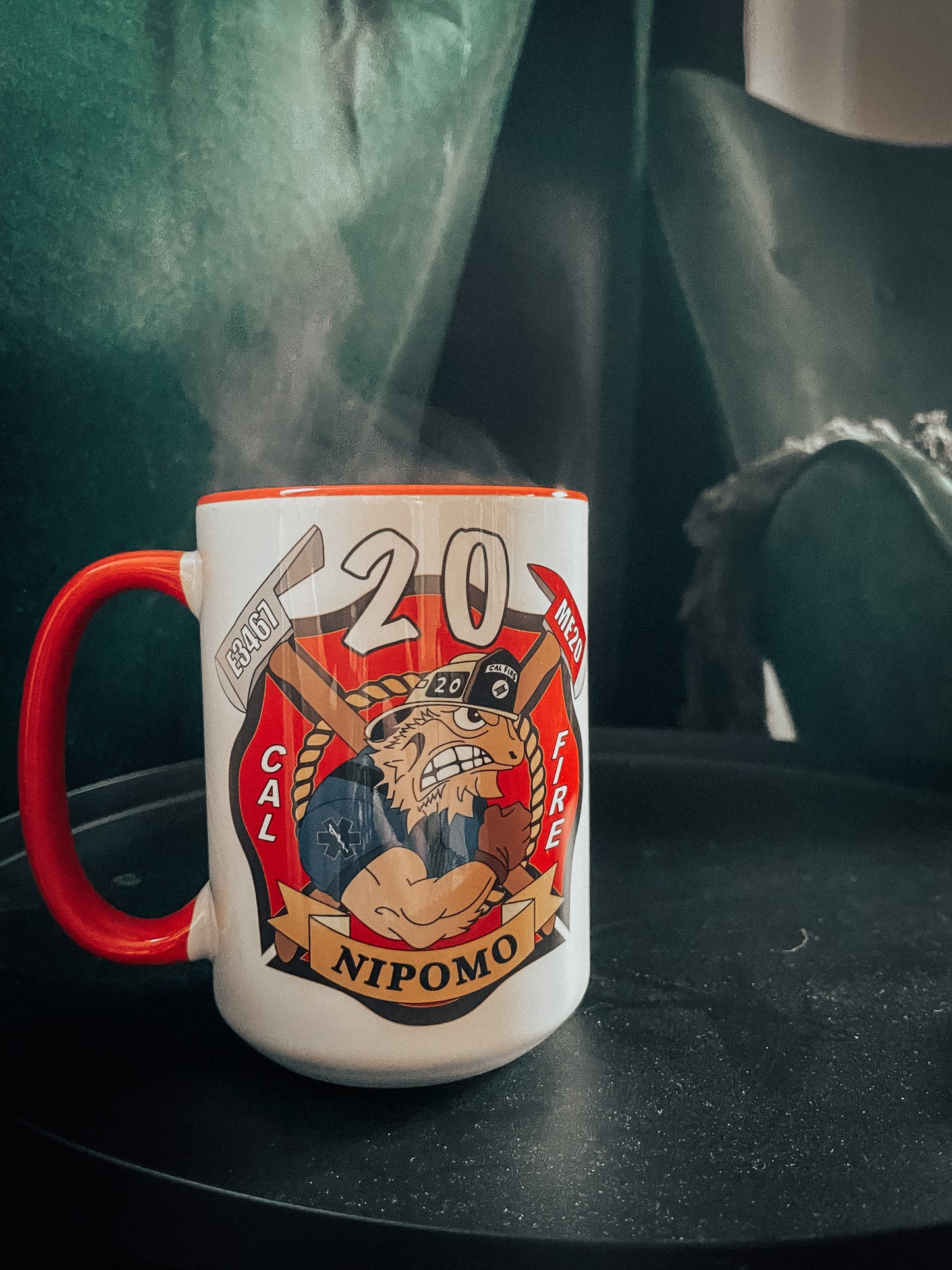 15 Ounce Custom Coffee Mugs - Red Inside and Handle