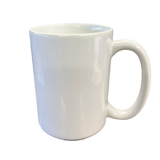 15 Ounce Custom Coffee Mug - Solid White